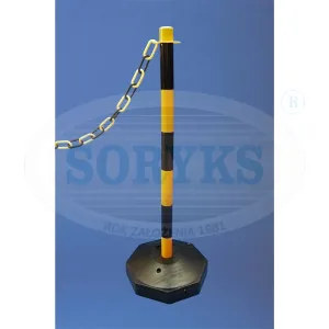 Słupek ostrzegawczy żółto-czarny do łączenia z łańcuchem (Cena za 1 sztukę przy zakupie 6 sztuk) SLT-BYG