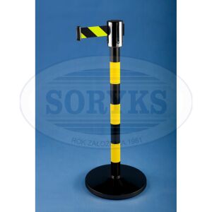 Słupek przemysłowy z taśmą ostrzegawczą do 3 m lub 5 m 50ZC